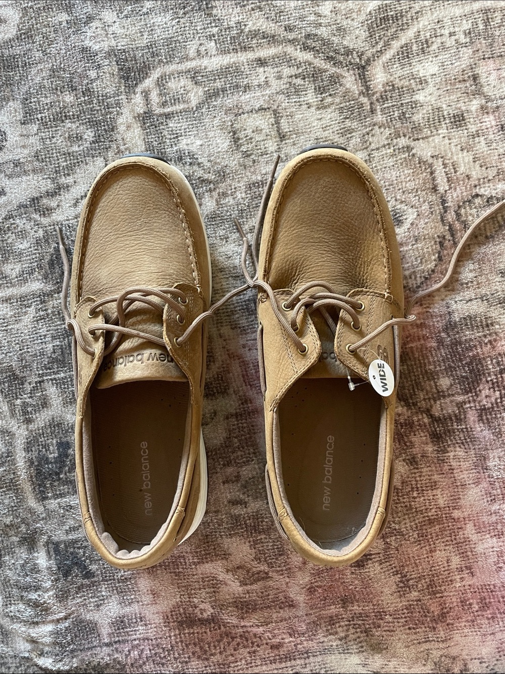 New Balance Men's Tan Leather Boat Shoes